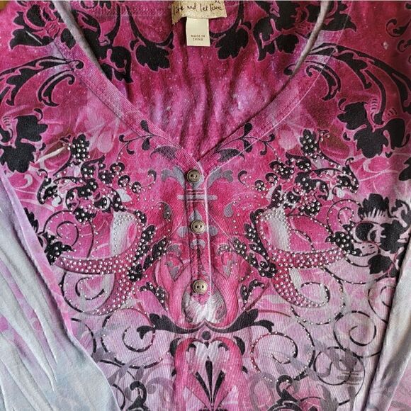 Woman's Long Sleeve Shirt with Silver Sequence (LS11) - Picture 3 of 8